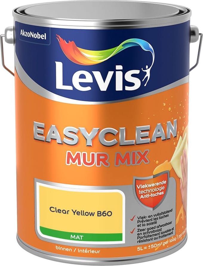 Levis - Easyclean Mur Mat Mix - Clear Yellow B60 - Mengverf - 5 L