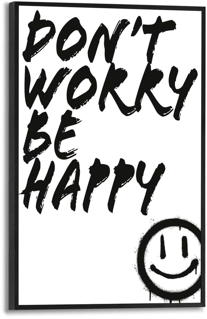 Schilderij Don't Worry - 30 x 20 - Hout - REINDERS