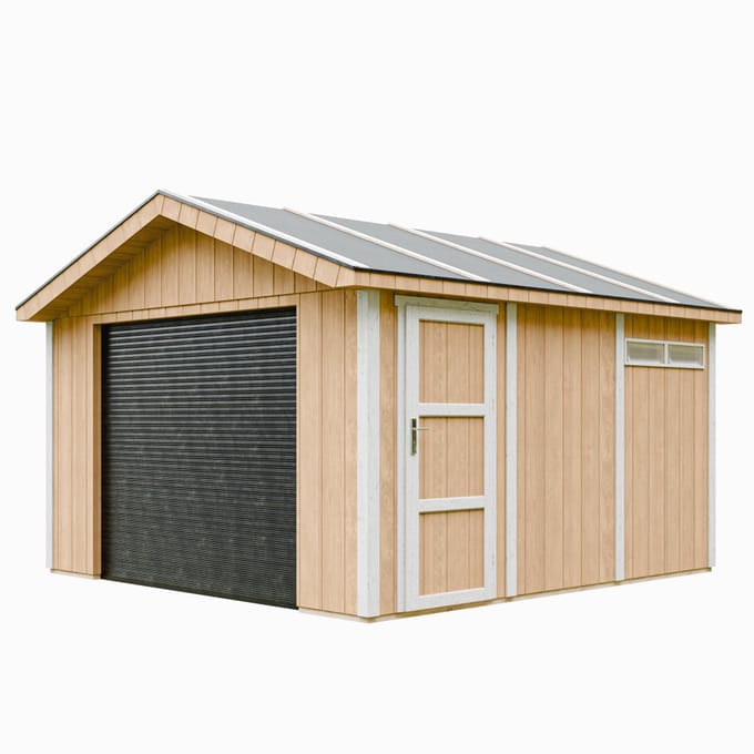 Timbela M990B-HARVEST HONEY - LP SmartSide Garage - 13 m² - 412x378xH269 cm - met verf