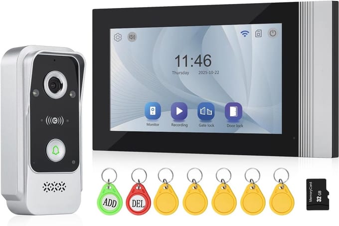 Video Deurintercom - Slimme Bel - Veilig Thuis - 1080p HD Beeld - 23x15x9cm - Wit