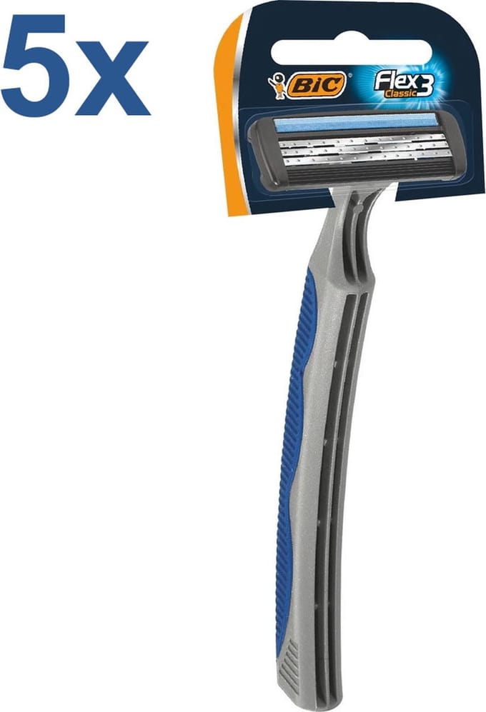 BIC - Flex 3 - Wegwerpscheermesjes - 5 Stuks - Voordeelverpakking