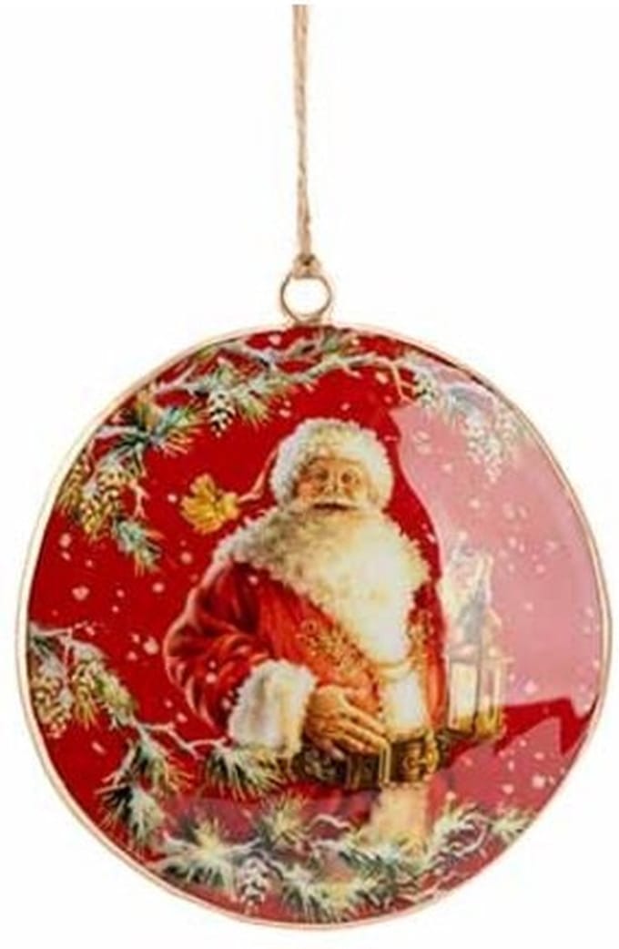Hanger - vintage - Bal met kerstman - ijzer