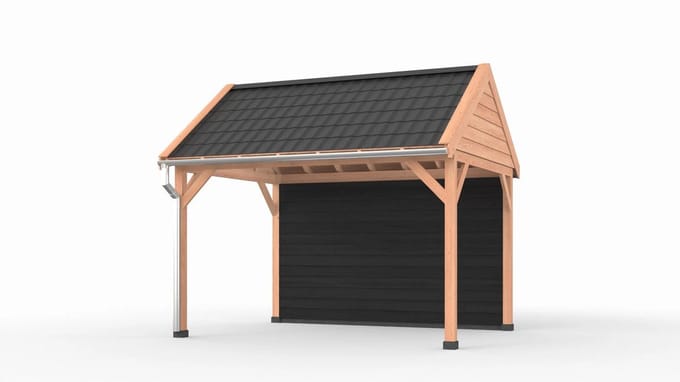 Douglas overkapping zadeldak, 400 x 300, met achterwand, Westwood Ruiter Basic