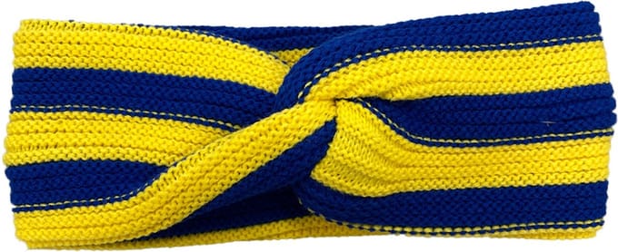 Fjesta© Blauw - geel haarband - Gebreid