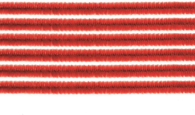 Chenilledraad - 20x - rood - 50 cm - hobby/knutsel materialen