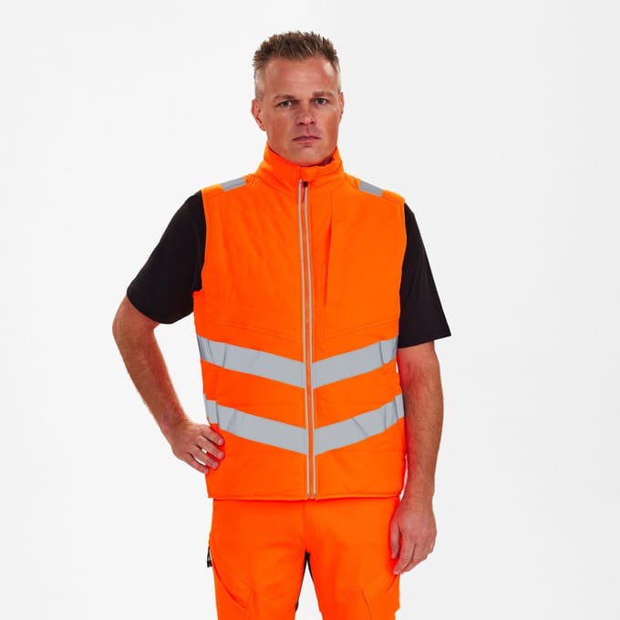 Engel Safety gewatteerd bodywarmer 5159-158 - Hi-vis Orange - M