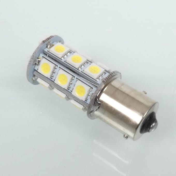 ampul led 12v blanche culot bay15s 450 lumen rms pour moto scooter auto neuf