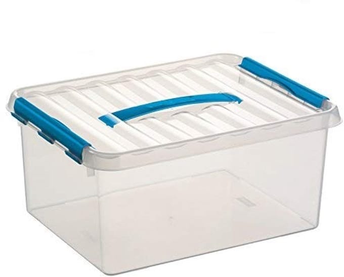 Dailygoods - Sunware Q-Line Box 15 Liter - Stapelbare Opbergboxen (6 Stuks)