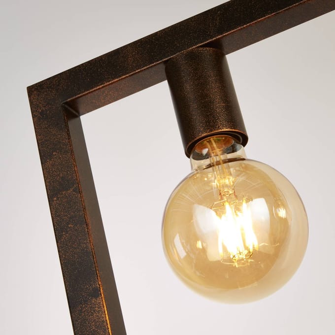 Searchlight OBLONG Hanglamp 5 Lichts Rustiek Bruin