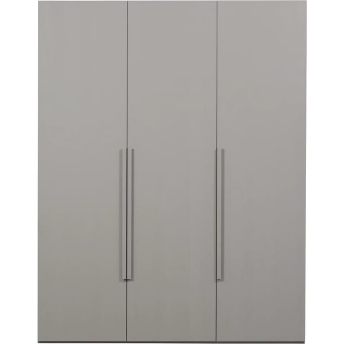 WOOOD Rens Kledingkast 3-Deurs - Noten/Grijs - 210x165x58