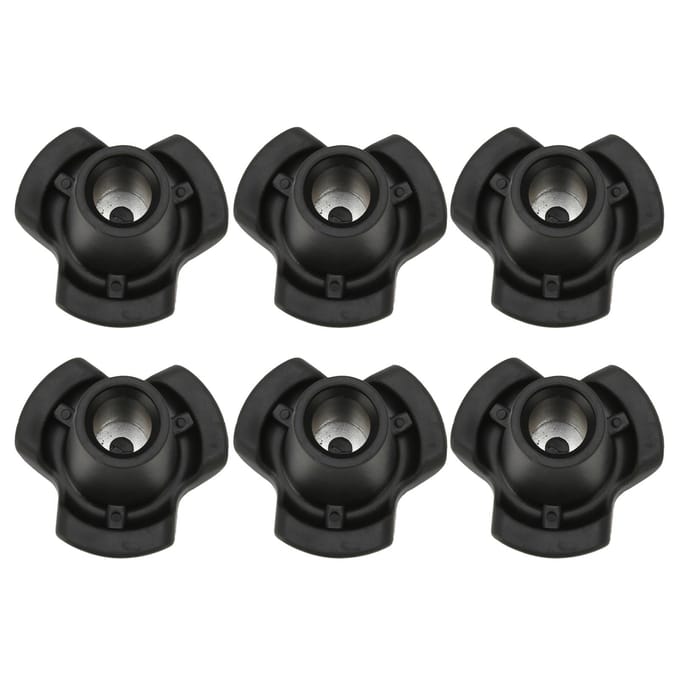 6 stuks Krukvoetdoppen Antislip Krukbeenpunten voor Wandelstok Kruk Stoelen 16mm black