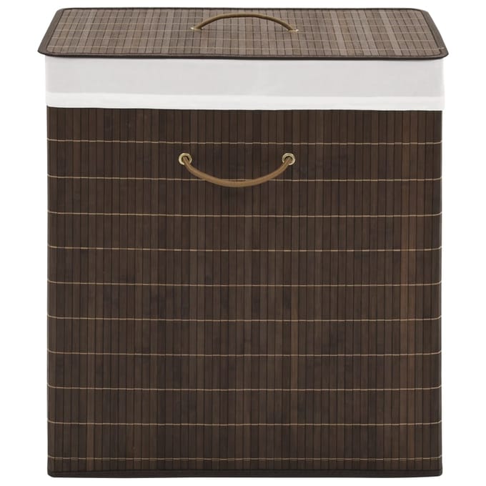 vidaXL - Wasmand - rechthoekig - bamboe - donkerbruin