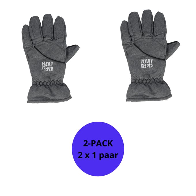 Heatkeeper - Skihandschoenen kinderen - Grijs - 9/12 Jaar - 2-Paar