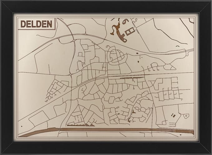 Houten stadskaart van Delden