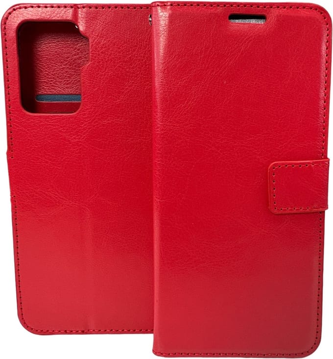 Hoesje Geschikt Voor OPPO A94 5G - Bookcase - 3 Pasjesvakken - Magnetische Sluiting en Standfunctie - Rood - Ar202