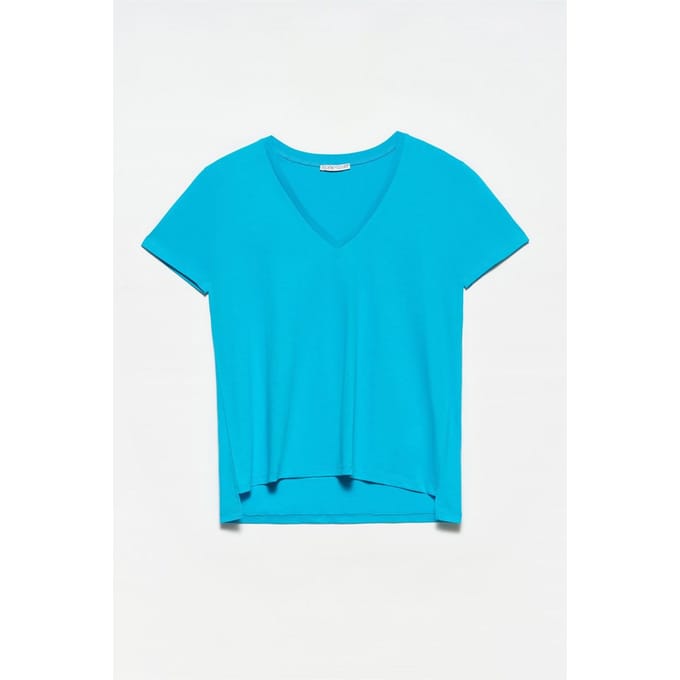 Dames Katoenen V-Hals T-shirt