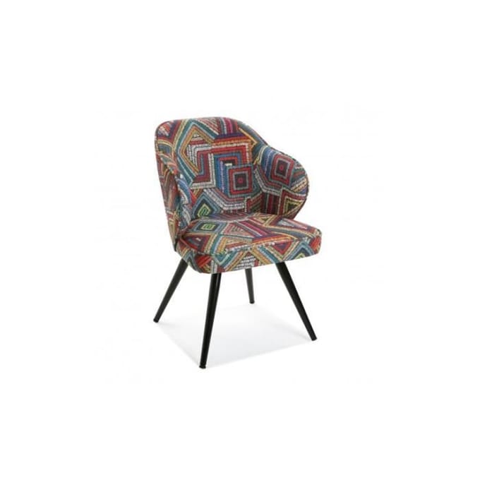 Fauteuil - VERSA - ABENAKI - Veelkleurig - Stof - Etnisch schoon