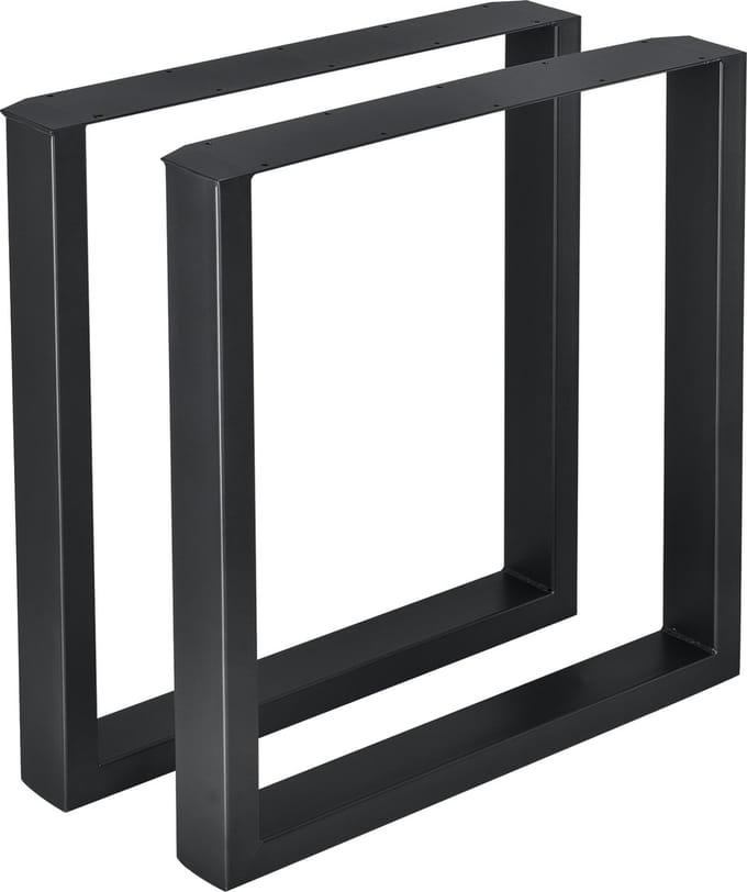 Stalen onderstel set van 2 U tafelpoot 70x72 cm zwart [en.casa]