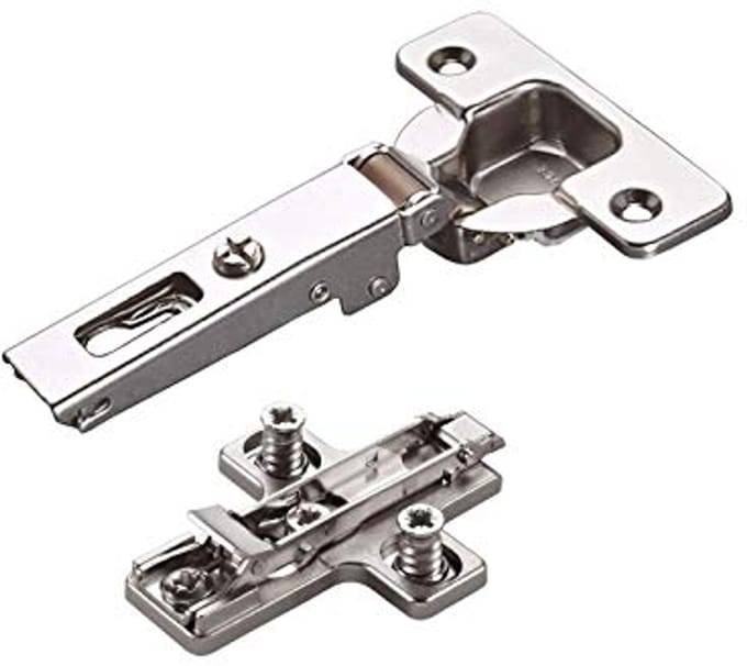 2 x Hoekscharnier 110° met Excentrische Verstelling incl. Montageplaat Hoogte 3 mm