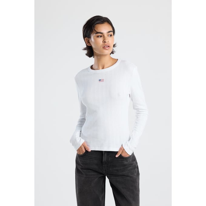 America Today Lisa Zg White Größe: M | Longsleeves Outlet | Damen | Weiß