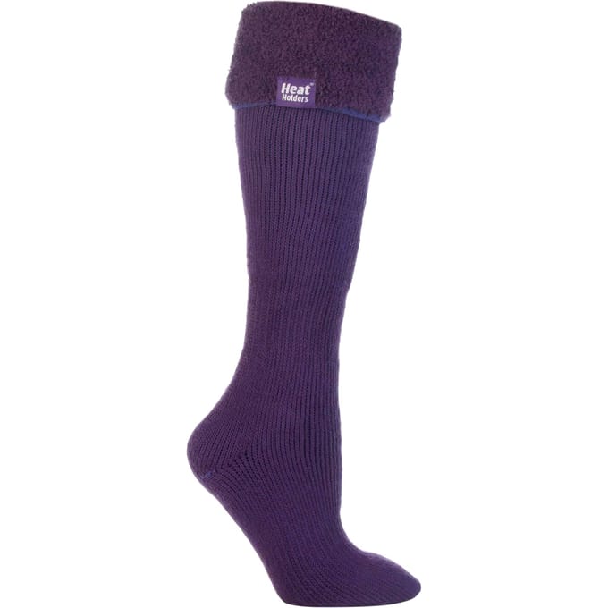 Heat Holders Dames Thermische Wellington Boot Sokken - Paars / Fluweel