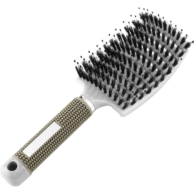 Ventborstel voor het drogen van haar Styling Ontwarrende haarborstel Wave Row-borstel voor korte dikke klitten wit