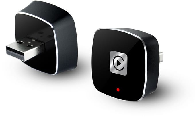 Crrynuo CarPlay draadloze adapter (voor iPhone, Android) - Upgrade naar draadloos CarPlay - Plug and Play - USB/Type-C - Mini en robuuste draadloze CarPlay autoadapter