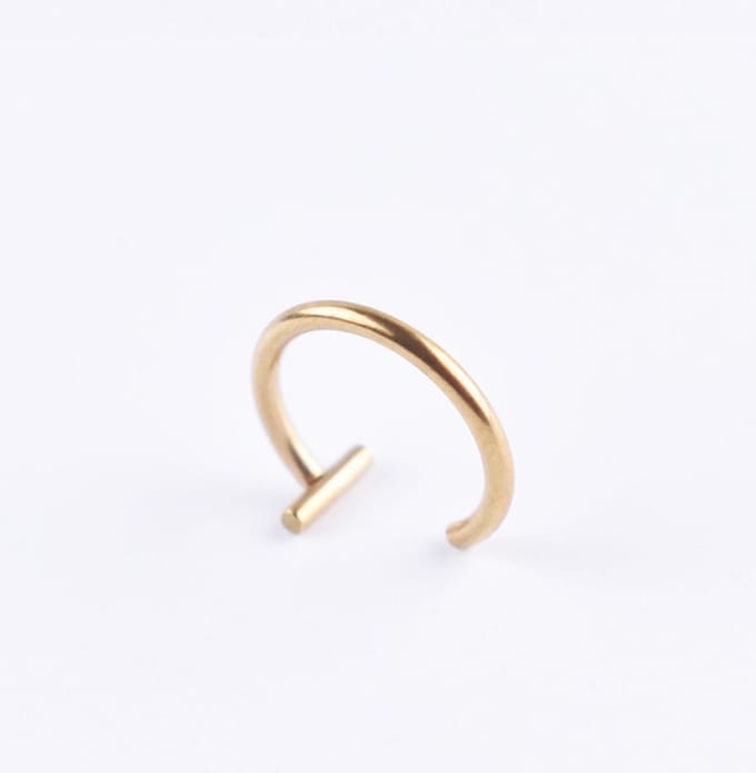 Cabantis Fake Lip Ring - Piercing - Sieraden - 10 mm - Goudkleurig