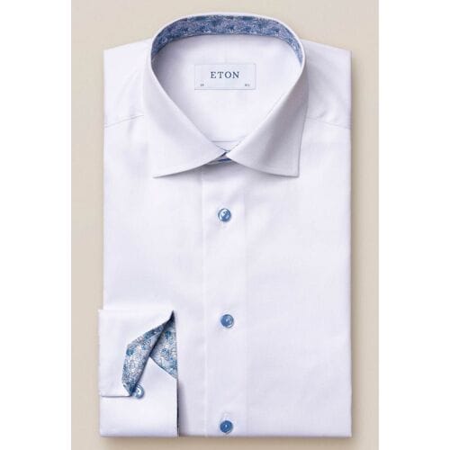 Eton Overhemd Uni Fine Detail Wit / male