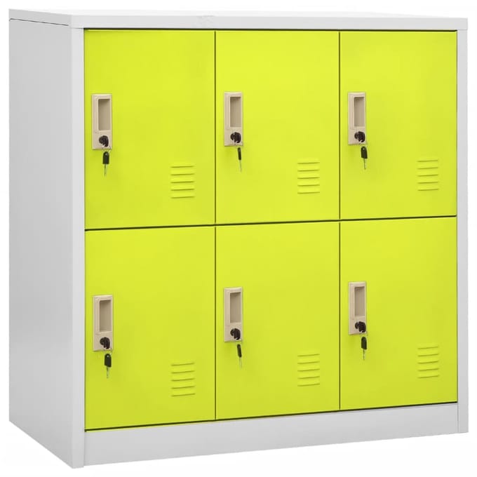 vidaXL - Lockerkast - 90x45x92,5 - cm - staal - lichtgrijs - en - groen