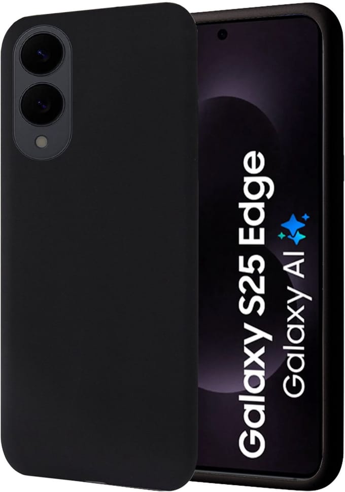 Hoesje geschikt voor Samsung Galaxy S25 Edge - Mat Back Case Zwart