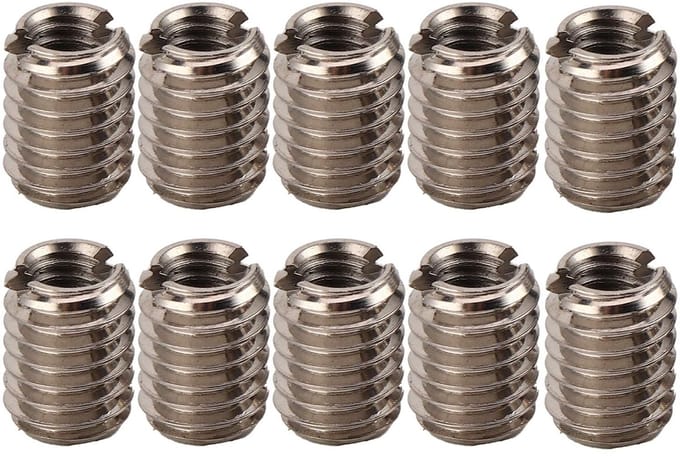Dailygoods- Draadinsert 10 Stuks - RVS - Zelftappende Schroefdraad - Binnendraad M4x0.7 - Buitendraad M6x1.0 - 8mm Lengte - Schroefdraadinsert