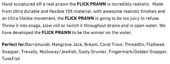 Chasebaits Flick Prawn 65 mm 3.5 gram Zinkend Aas 2/pak 01 (0008)