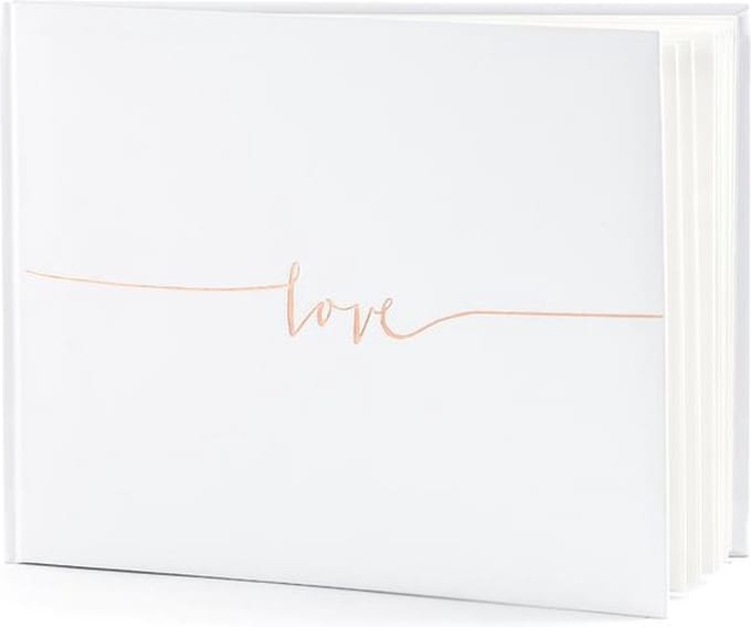 Partydeco - Gastenboek Love Rose Gold