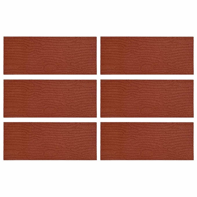 vidaXL - Stapsteen - 6 - st - Rood - 60,5 - x - 25 - x - 2 - cm - Rubber