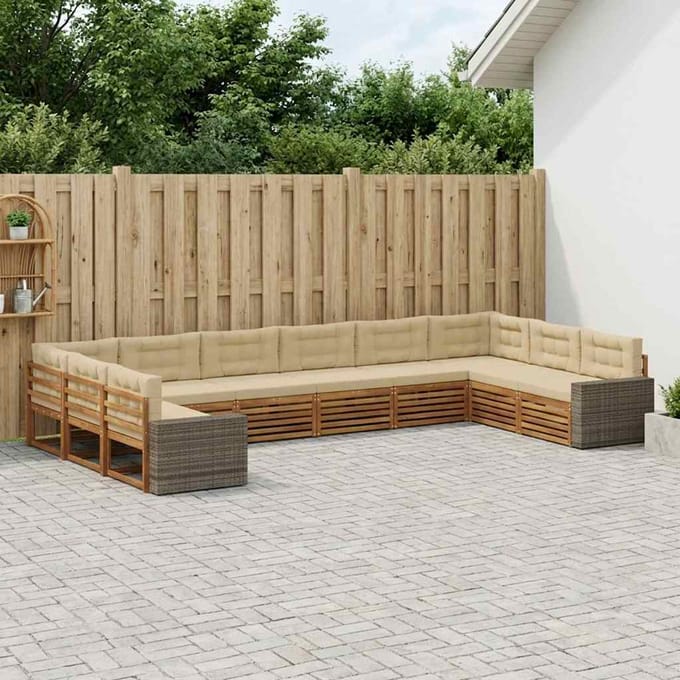 vidaXL - Sofa-Sets - 10 - st - Massief - Acacia - Hout