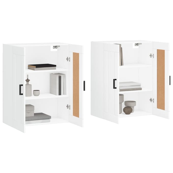 vidaXL - Hangkasten - 2 - st - bewerkt - hout - wit