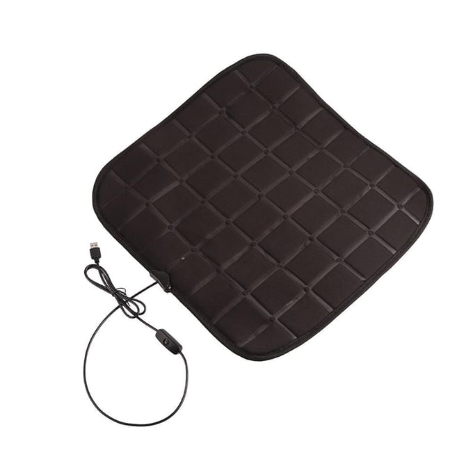 USB 12V Housse de Siège Chauffante de Voiture Hiver Coussin Chauffant de Siège Auto Simple noir