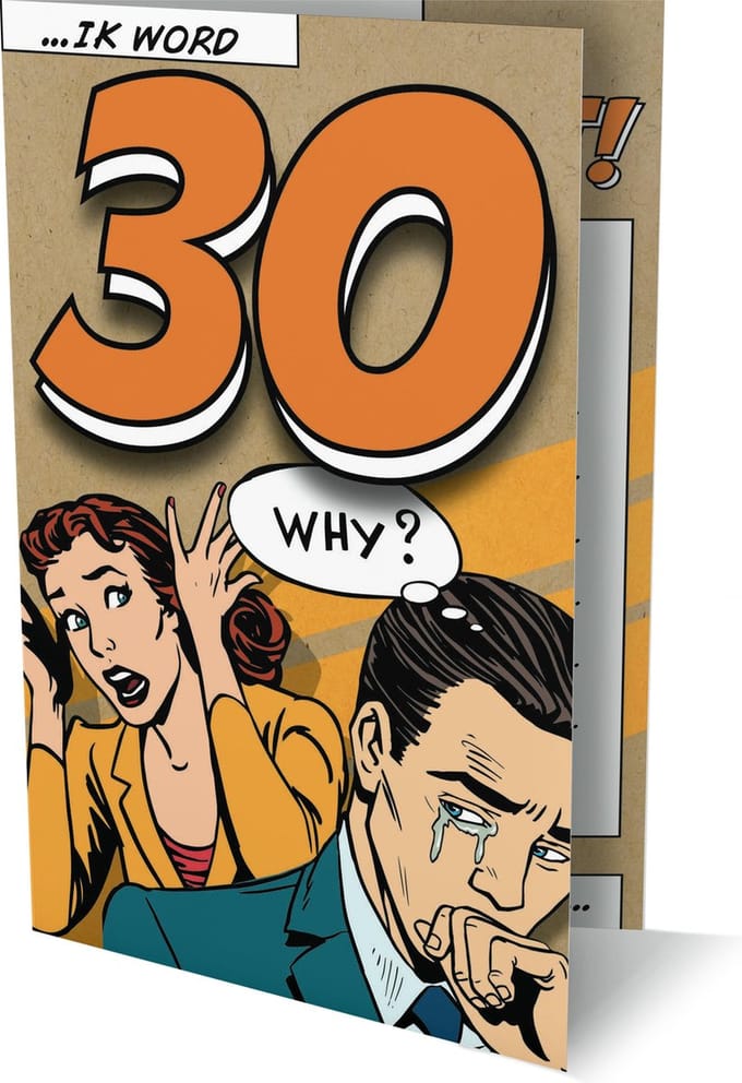 Ik word 30 daarom geef ik een feest - 6 Dubbele Uitnodigingen Met Envelop