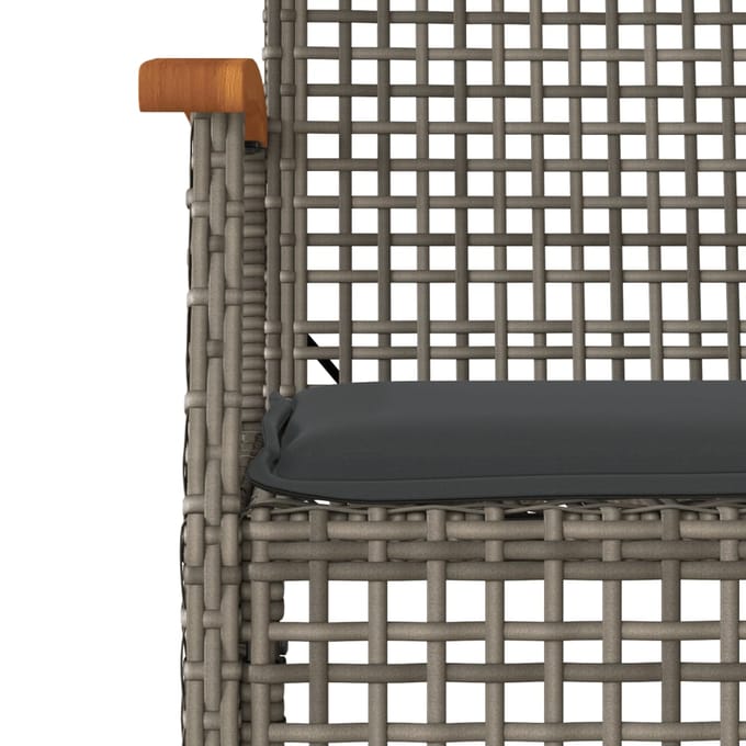 vidaXL - 7-delige - Tuinset - met - kussens - poly - rattan - grijs