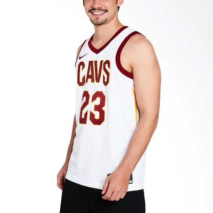 Nike Basketbalshirt Heren Wit 864409-100 M