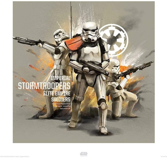 Kunstdruk Star Wars - Rogue One Stormtroopers Profile 40x40cm