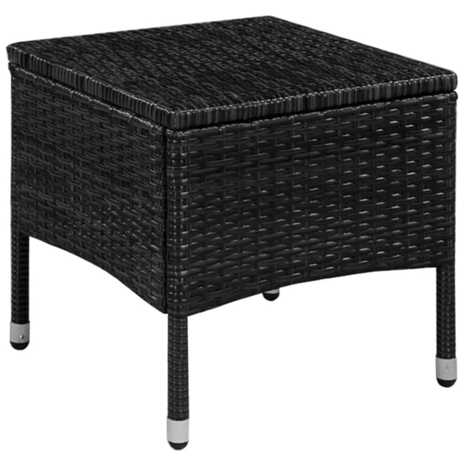vidaXL - 3-delige - Bistroset - poly - rattan - zwart
