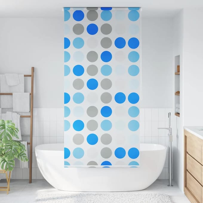 vidaXL - Rolgordijn - voor - douche - 80x240 - cm - cirkel