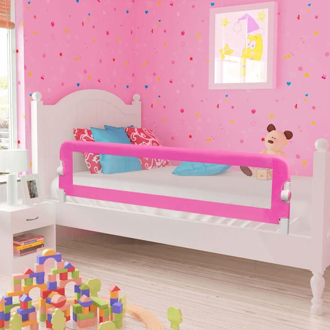 Barrière de lit de sécurité pour bébé 150x42 cm Rose