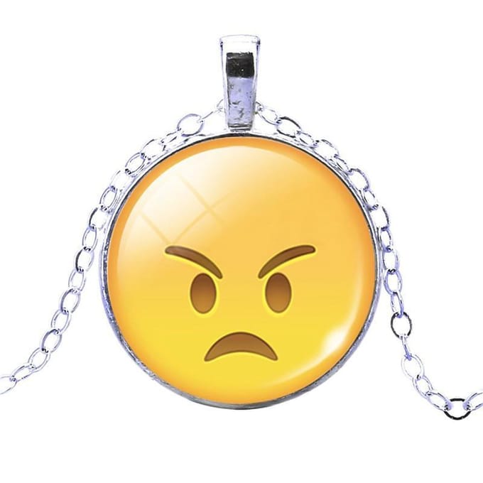 Fako Bijoux® - Ketting - Cabochon - Emoji - Boos