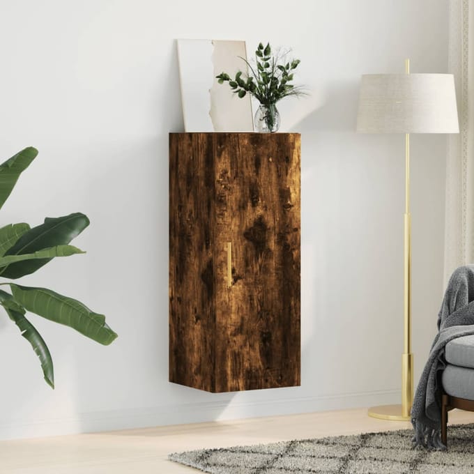 vidaXL - Bovenkast - 34,5x34x90 - cm - gerookt - eikenkleurig