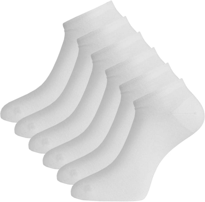 Bamboo Basics Sneakersokken Dani - 6-pack - Maat 41-46 - Bamboe Witte Sokken - Onzichtbare Sokken
