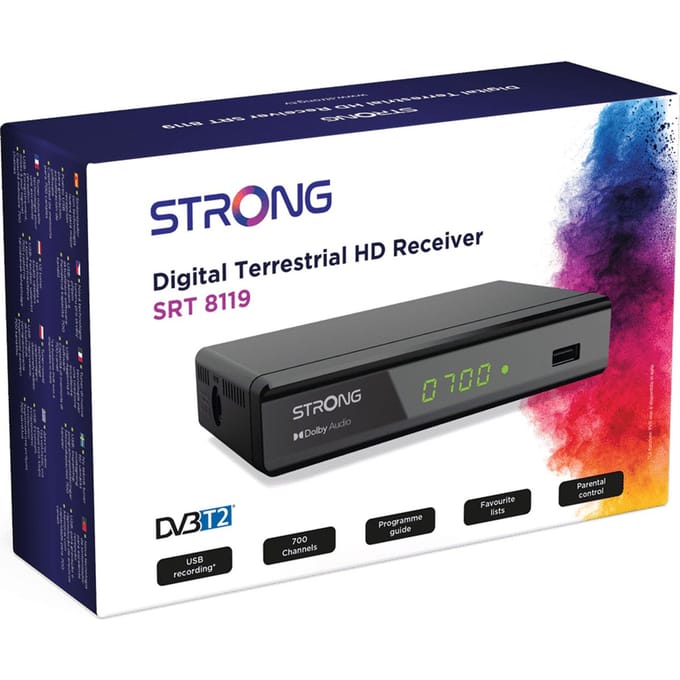 Strong SRT 8119 TV set-top box Terrestrial Full HD Zwart