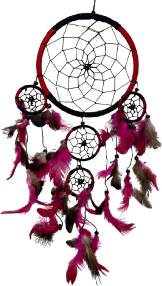 Dromenvanger - 17 cm Rood-Zwart - Dreamcatcher